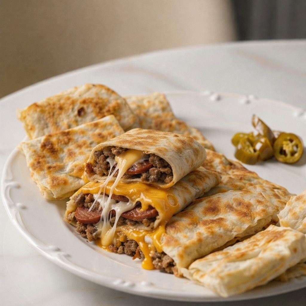 Kavurmalı Sucuklu Cheddarlı Gözleme