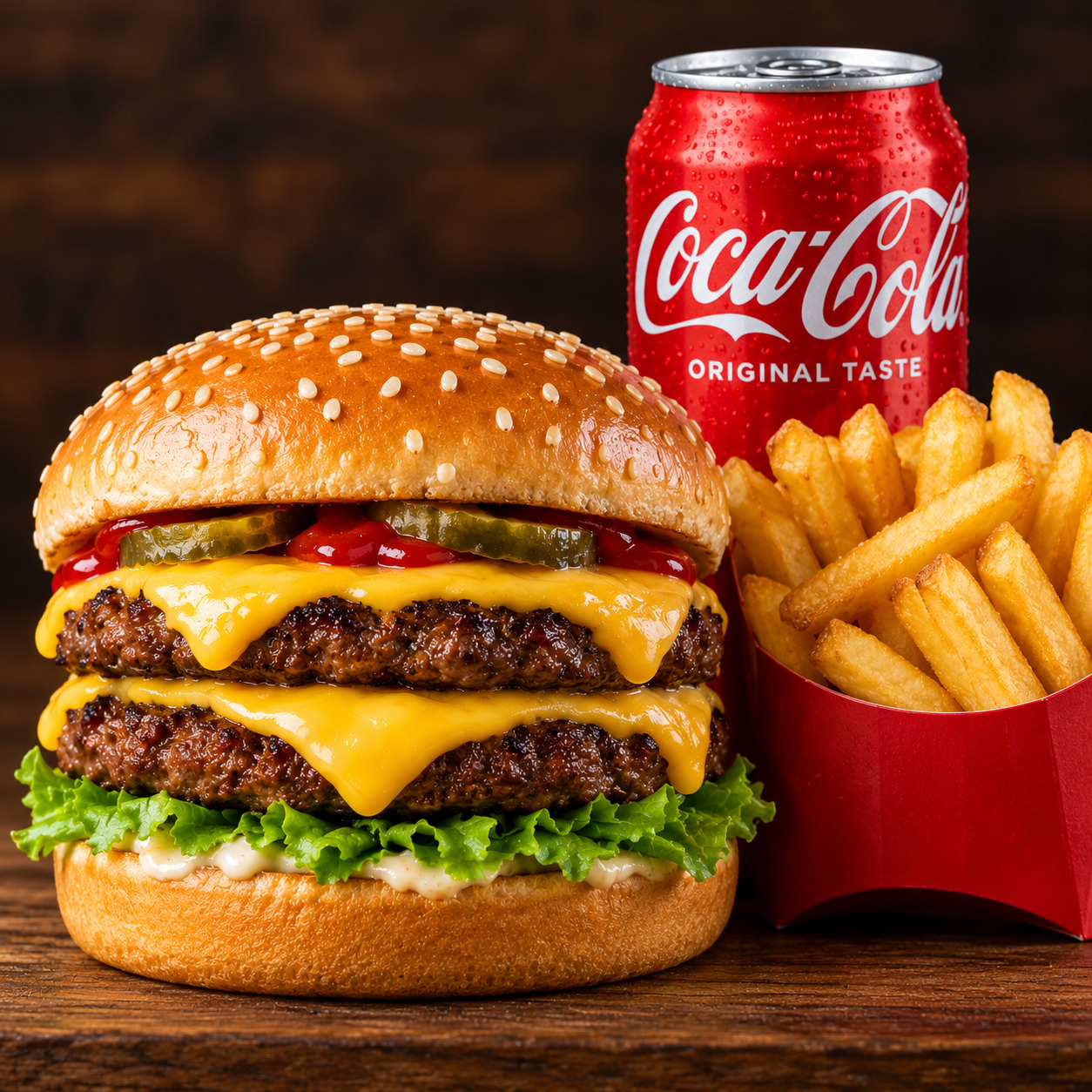 Double Cheese Burger Menü
