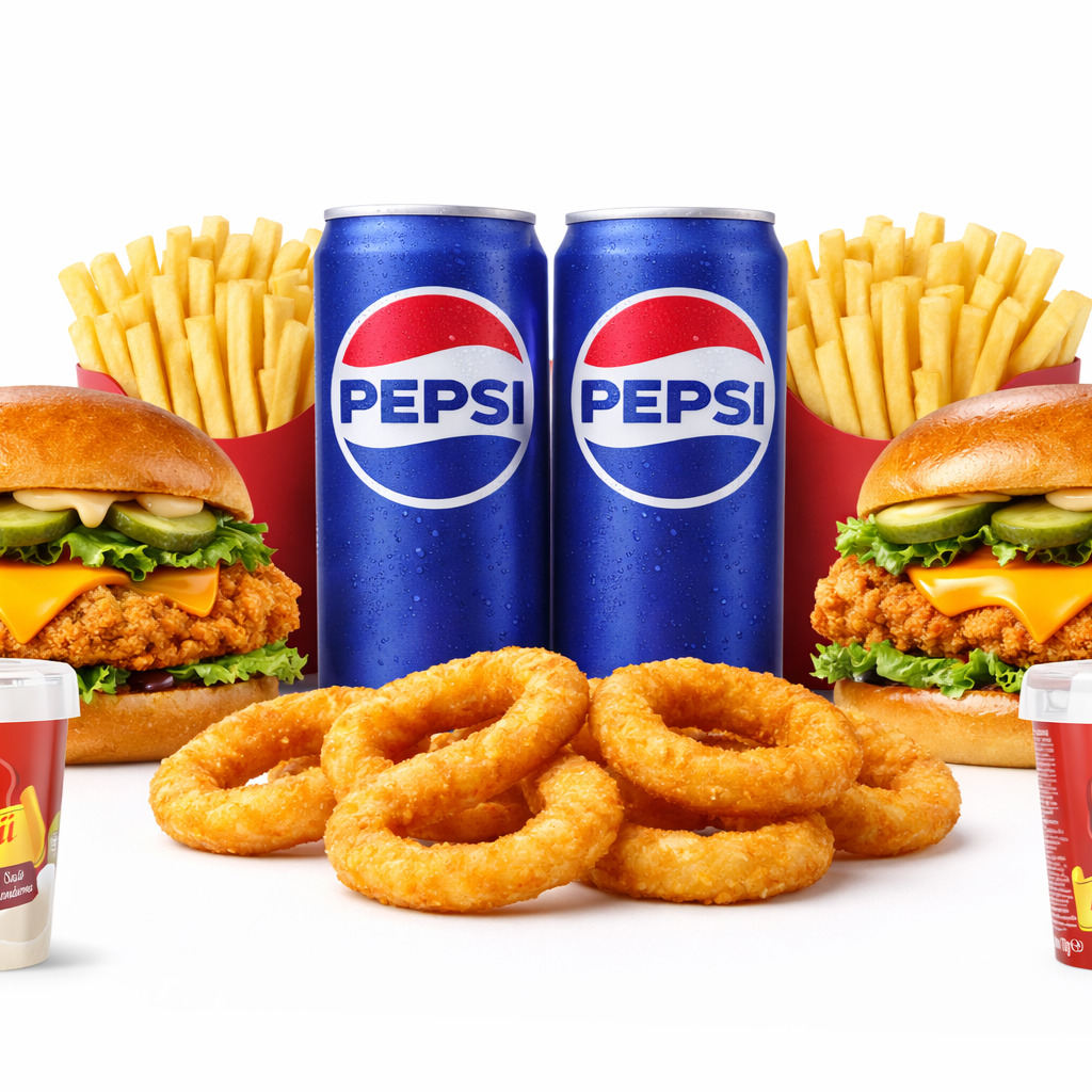 İki Kişilik Algida Mr Chicken Burger Menu
