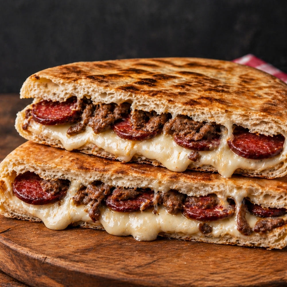 Kavurma Sucuk Kaşar Bazlama Tost