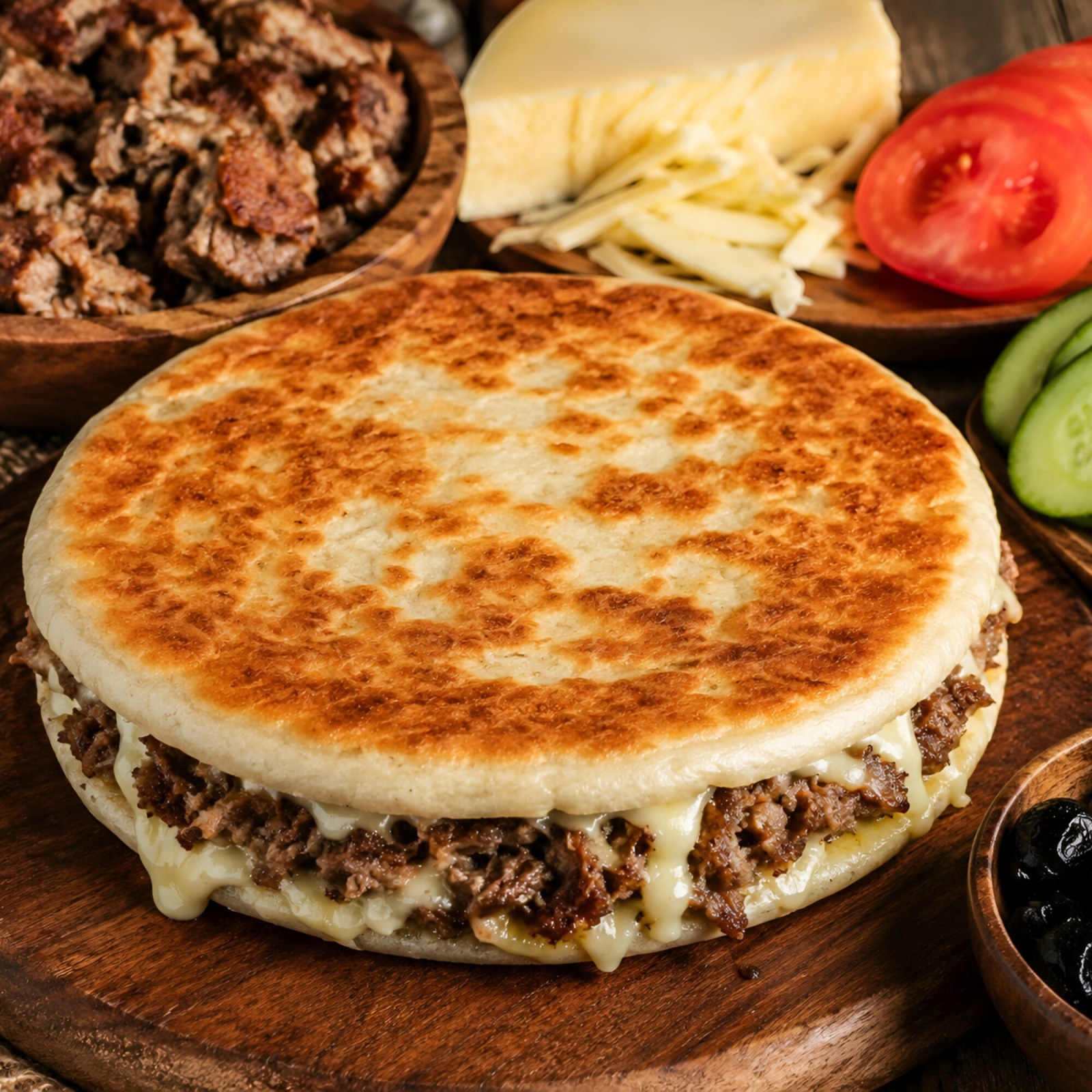 Kavurmalı Kaşarlı Bazlama