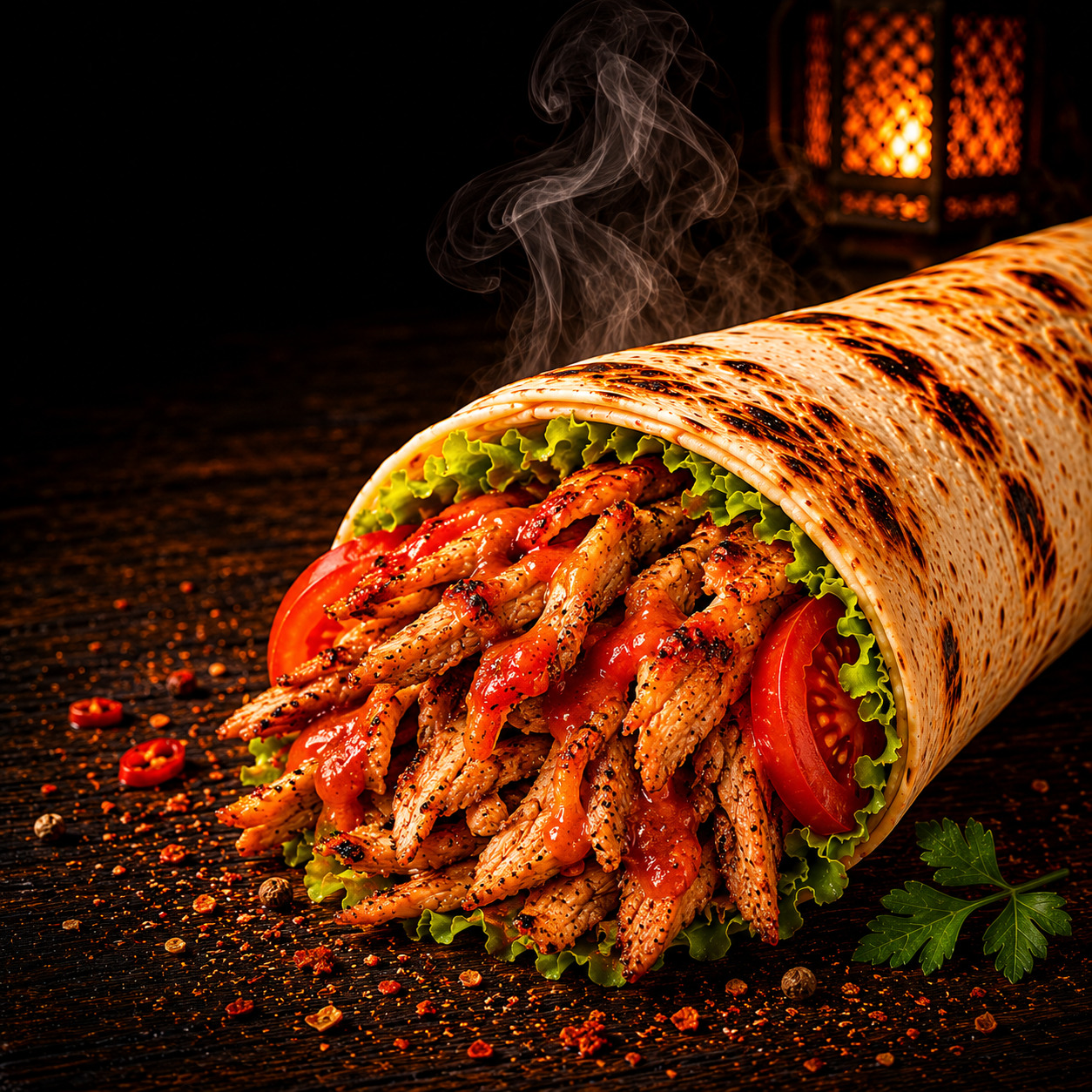 Antakya Usulü Tavuk Döner Dürüm