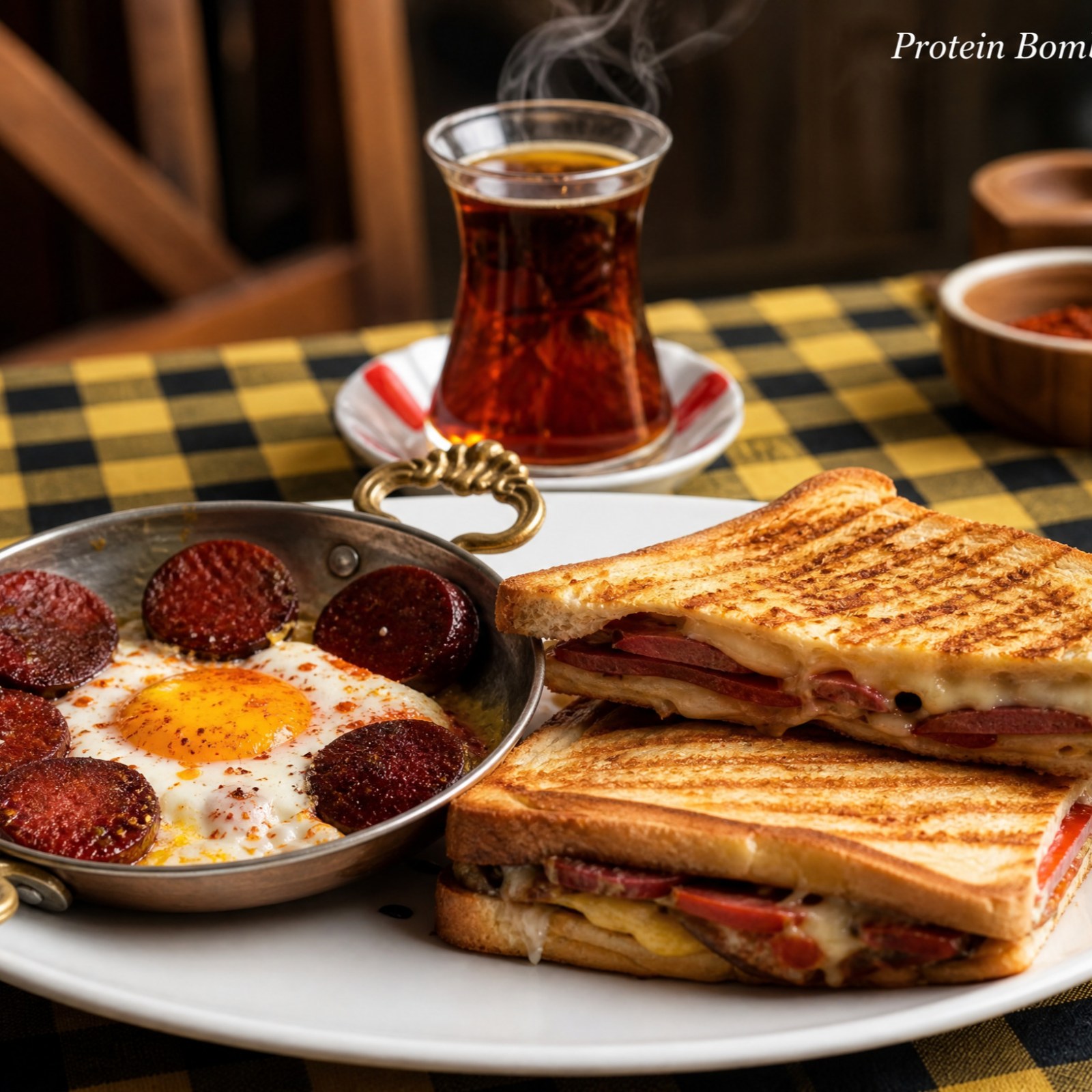 Sucuklu Yumurta + Double Karışık Tost