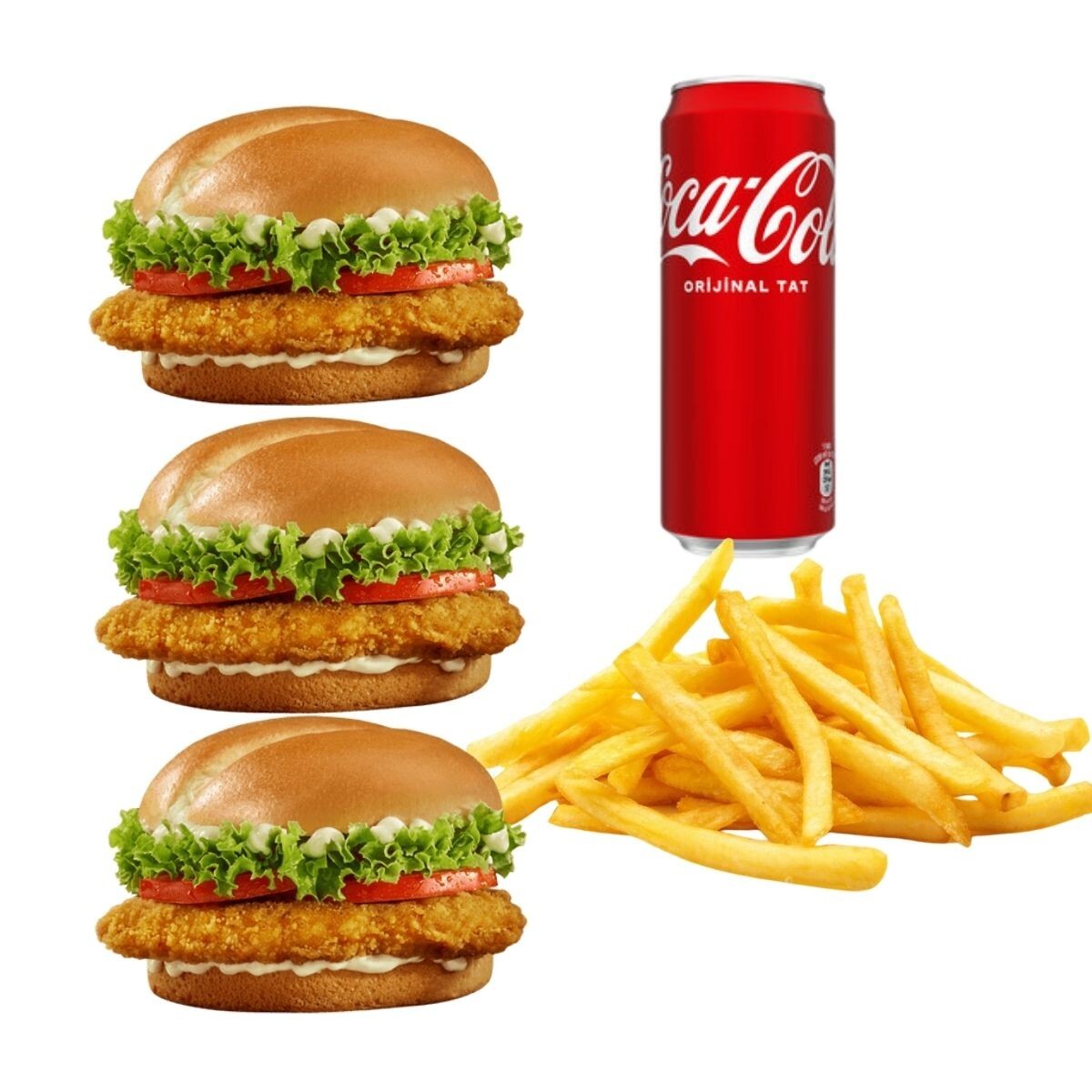 3'lü Tavukburger Menü