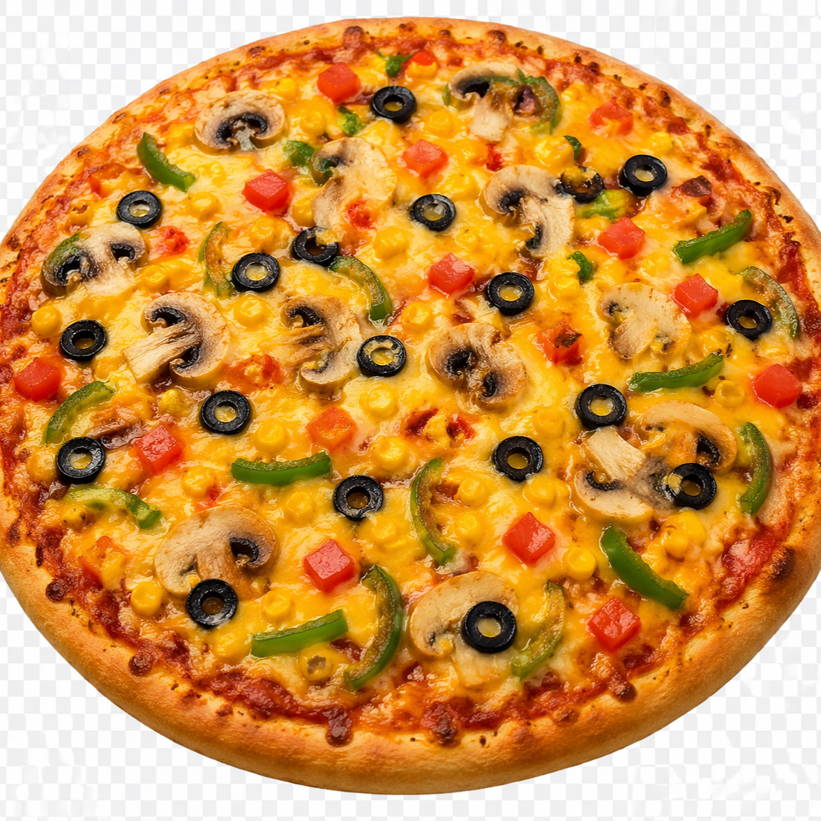 Cheddarlı Vejetaryen Pizza (Büyük) VIP Live Sos Zeytinli Biberli Gurme Pizzacı Pizza