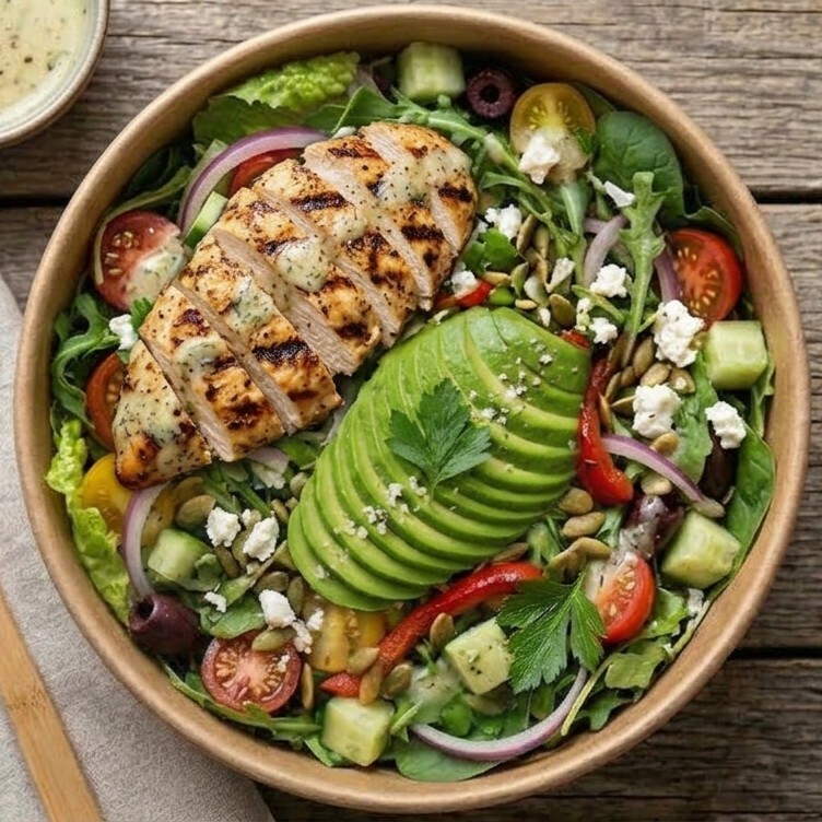 Izgara Tavuk + Avokado Salata