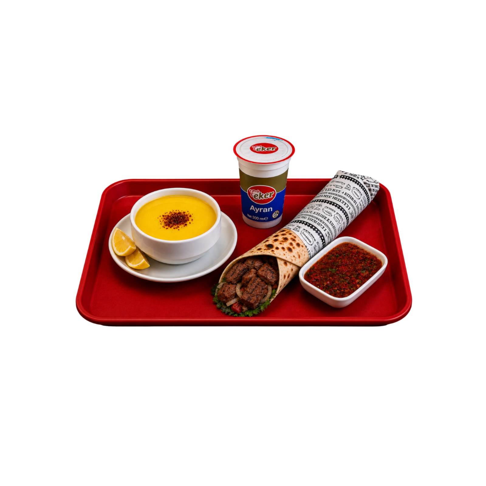 Kuzu Şiş Dürüm + Çorba + Ayran