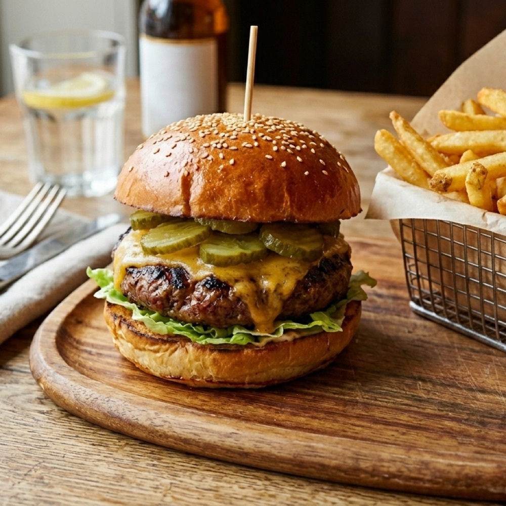 Patbeefburger+Patates