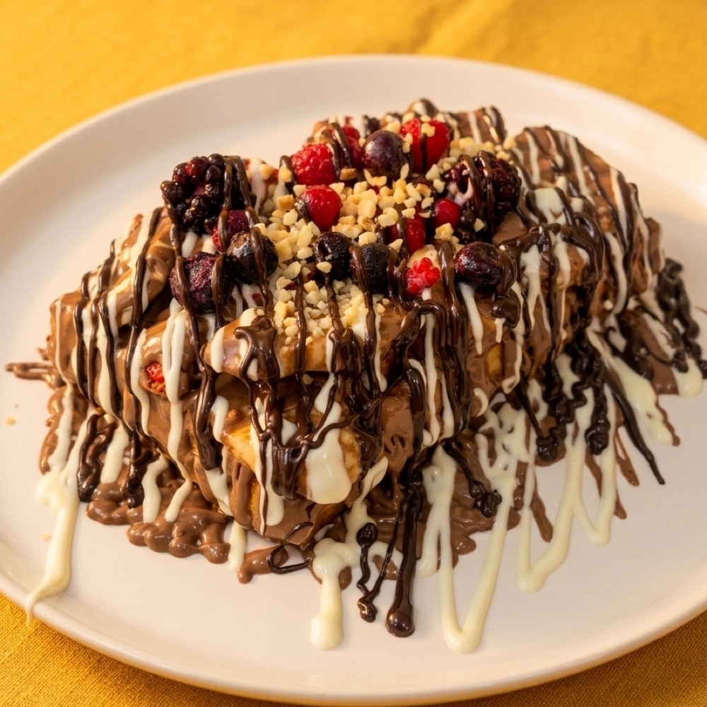 Çikolata Üçlemesi Bütün Waffle