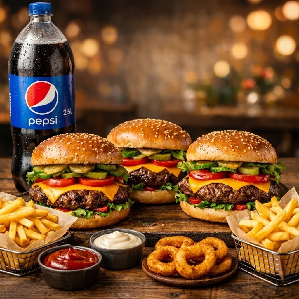 3'lü Klasik Burger Menü