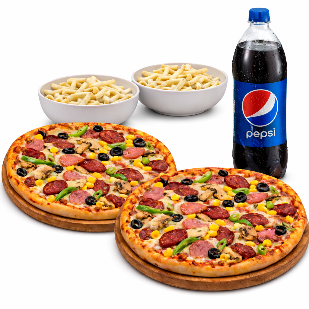 2 Ottoman Pizza (Orta) & 2 makarna & 1LT Pepsi