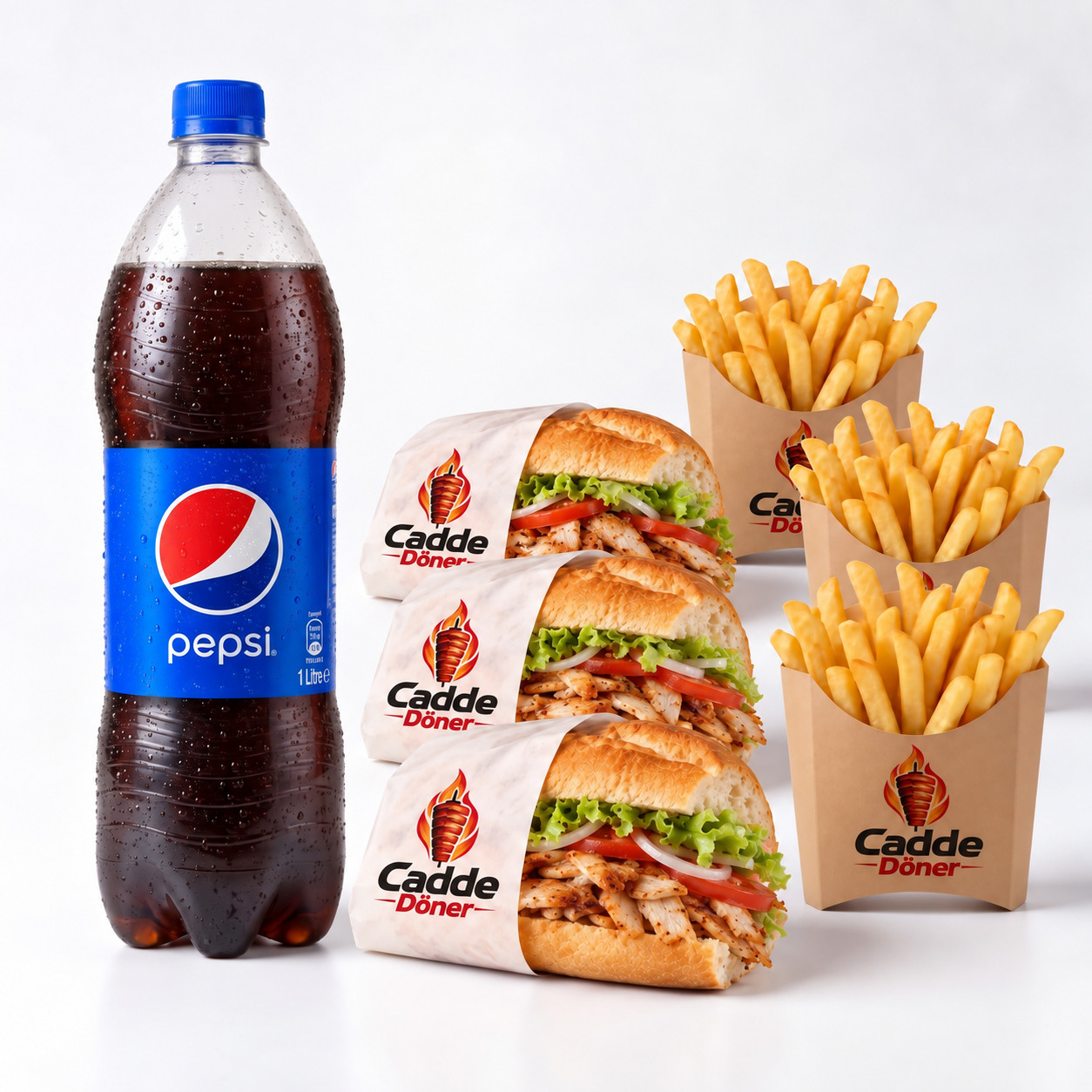 3'lü Yarım Ekmek Döner Menü