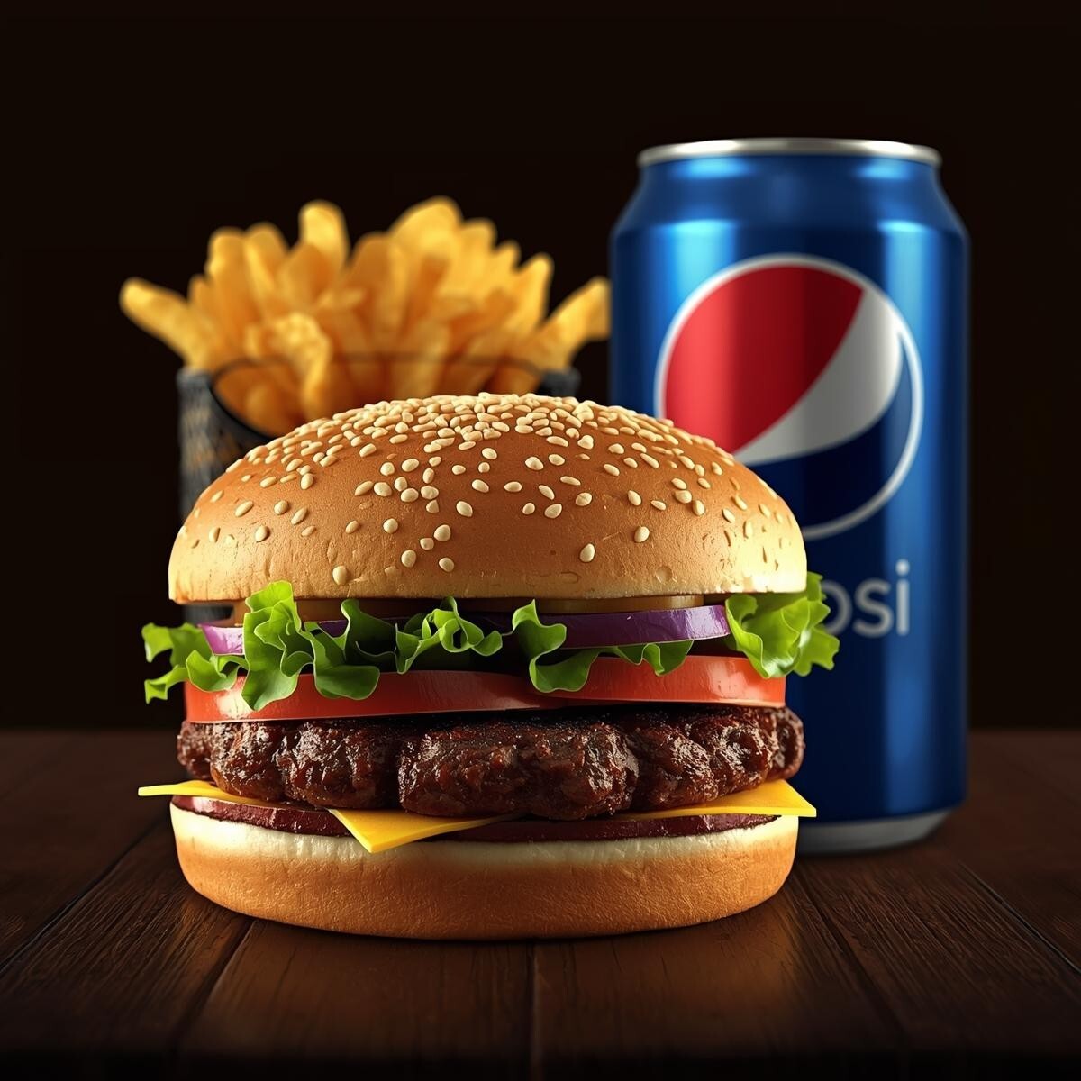 Hamburger + Cips + Cola