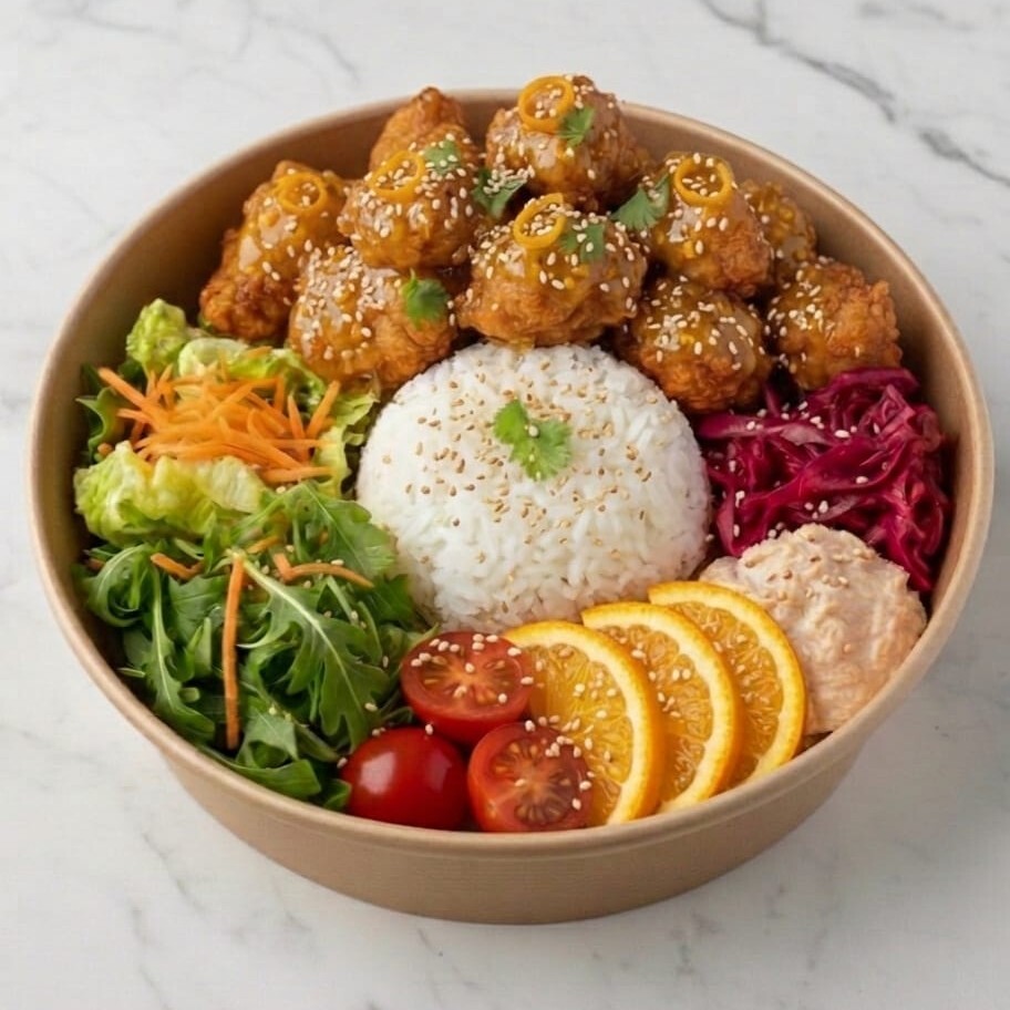 Portakal Tavuklu Bowl