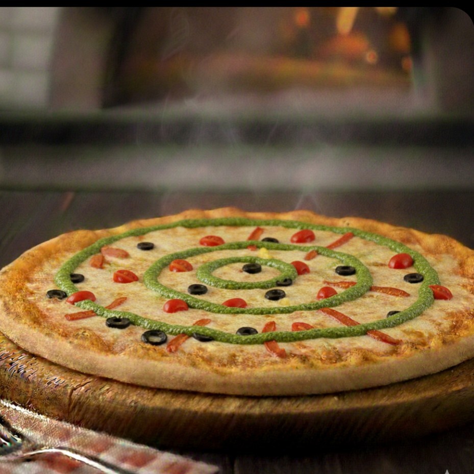 Pesto Soslu Pizza (Orta)