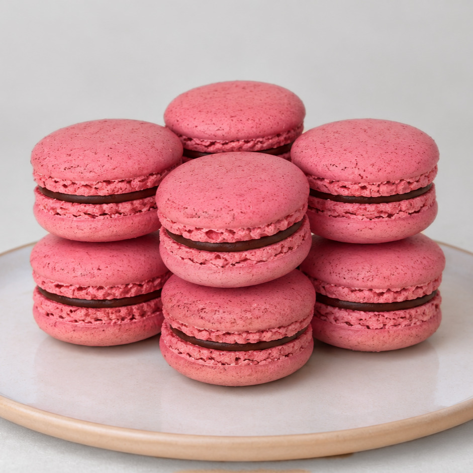 Çilek Ganajlı Macaron (Adet)