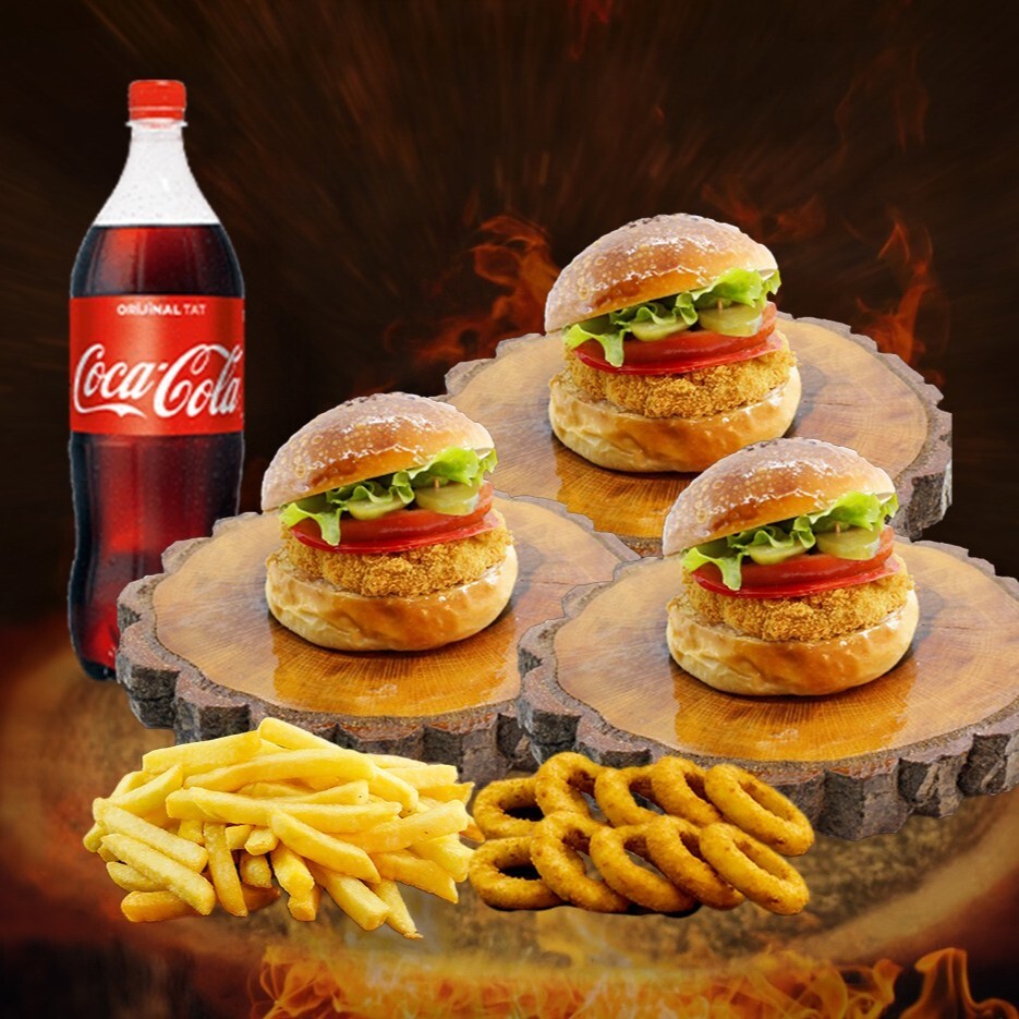 4'lü Tavuk Burger Menü