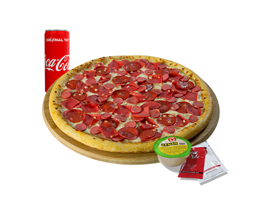 Orta Boy Pizza & Kutu İçecek & Sos