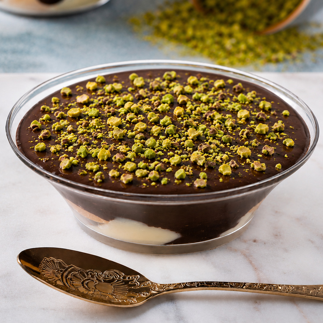 Antep Fıstıklı Çikolatalı Profiterol