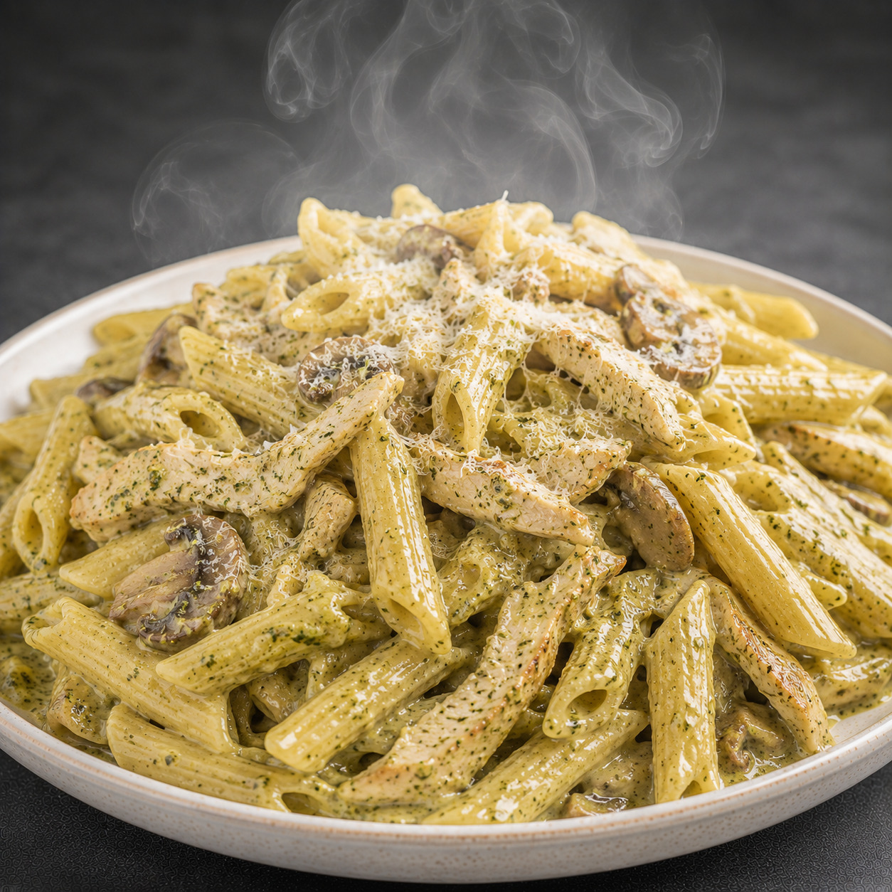 Penne Tavuklu Mantarlı