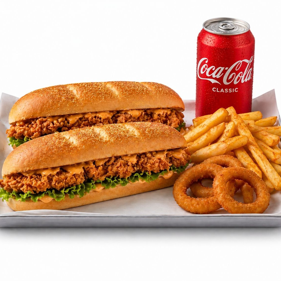 2’li Cheddar Cajun Sandwich Coca Cola Menü