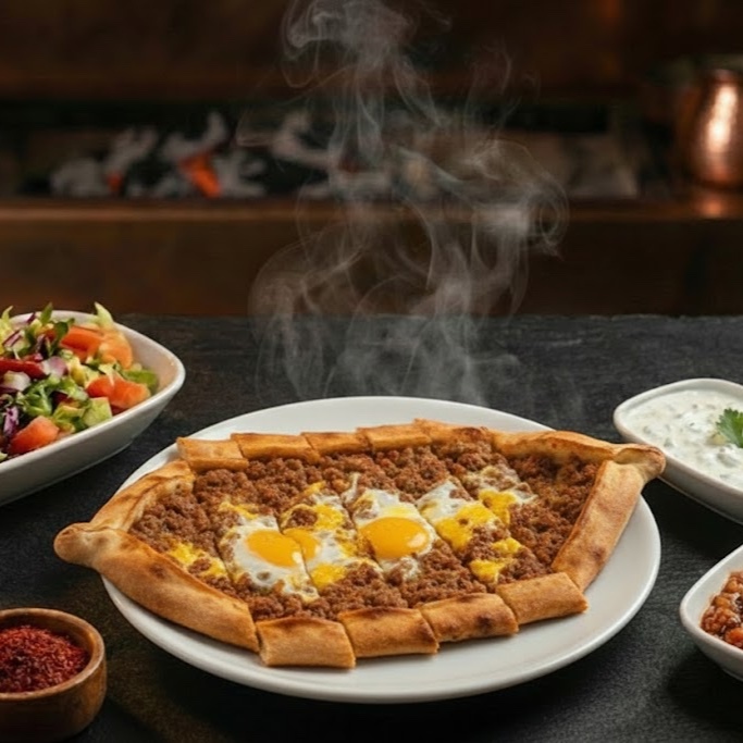 Kuşbaşılı Yumurtalı Pide