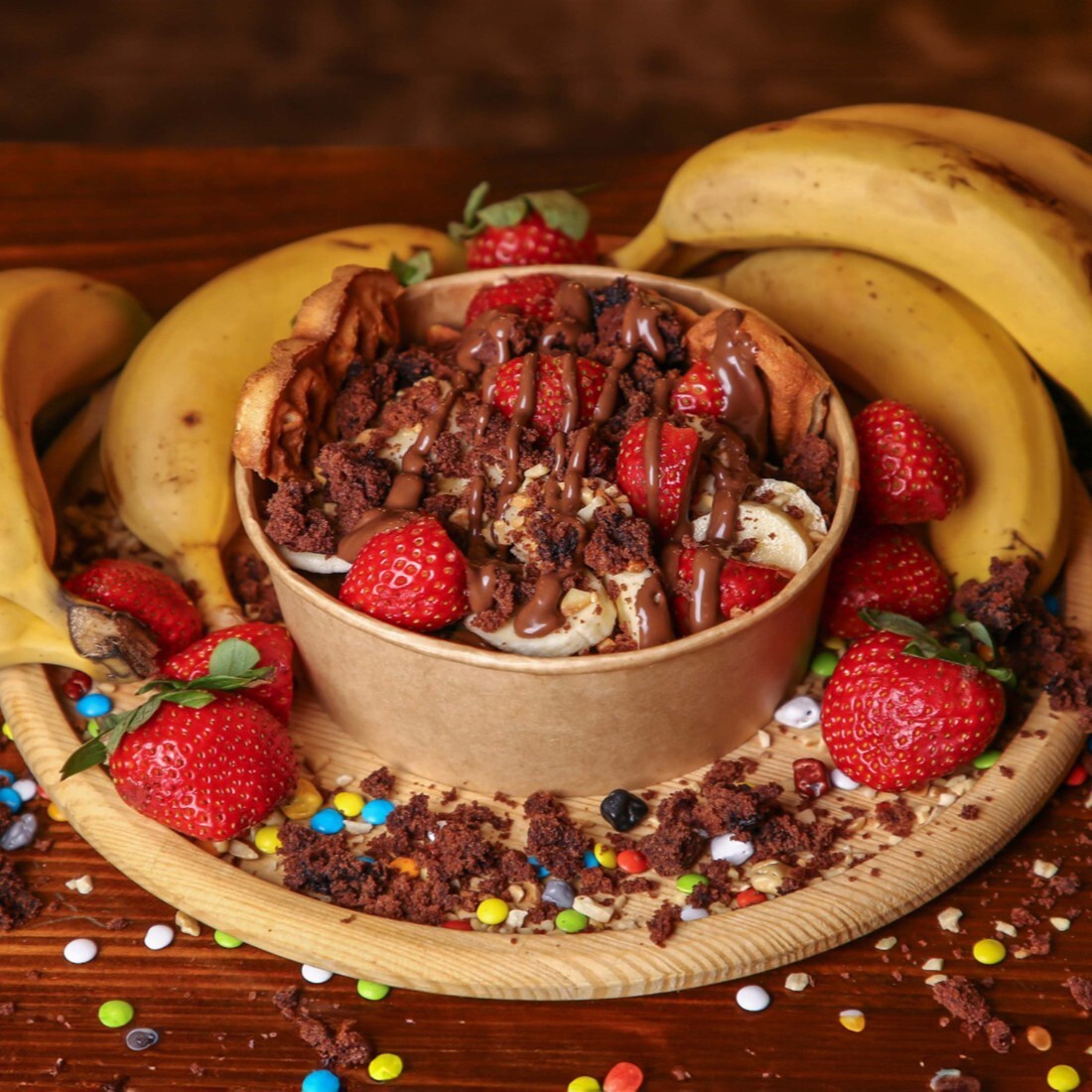 Double Klasik Frambuaz Soslu Bowl Waffle