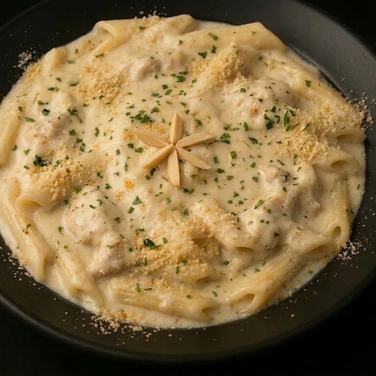 Kekikli Badem Soslu Tavuklu Penne