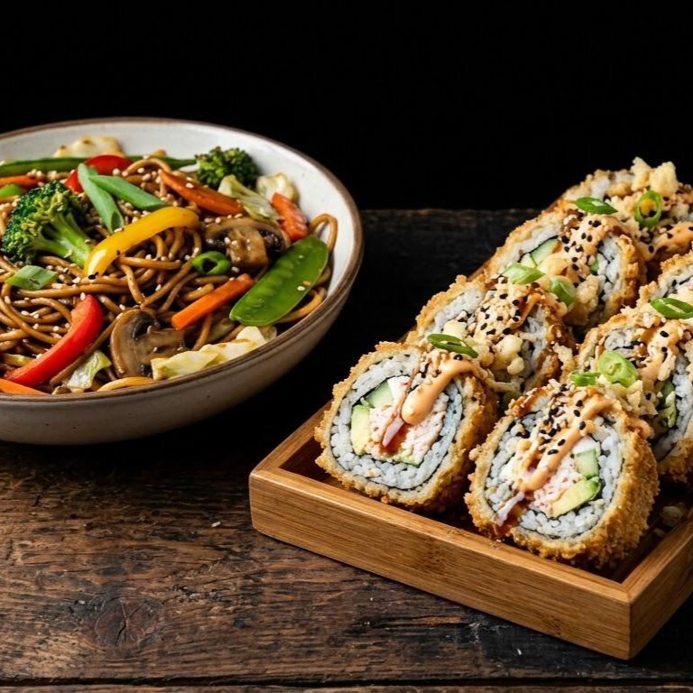 California Crunchy Roll + Sebzeli Noodle + 1 Coca Cola 330 ml