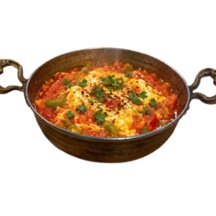 Bakır Tavada Pişen Menemen (soğansız) 2 Yumurtalı