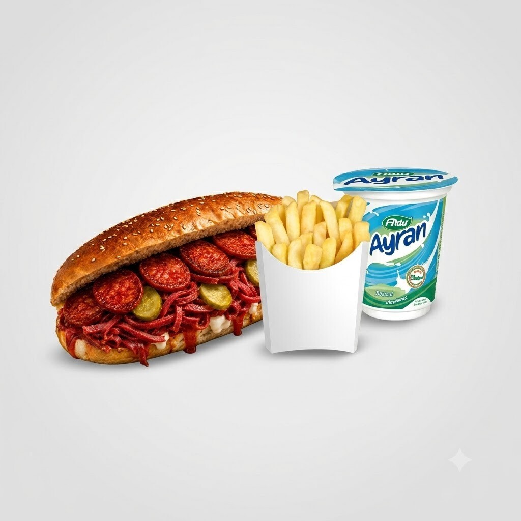 🥪🍟🥤 İzmir Kumrusu + Ayran + Patates