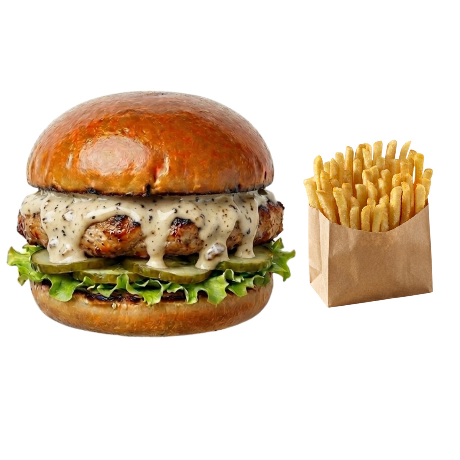 Truffle Supreme Chicken Burger+Patates Kızartması
