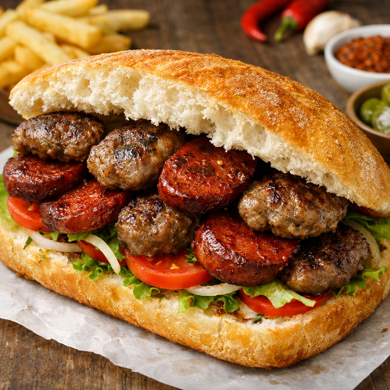 Yarım Ekmek Arası Sucuk & Köfte