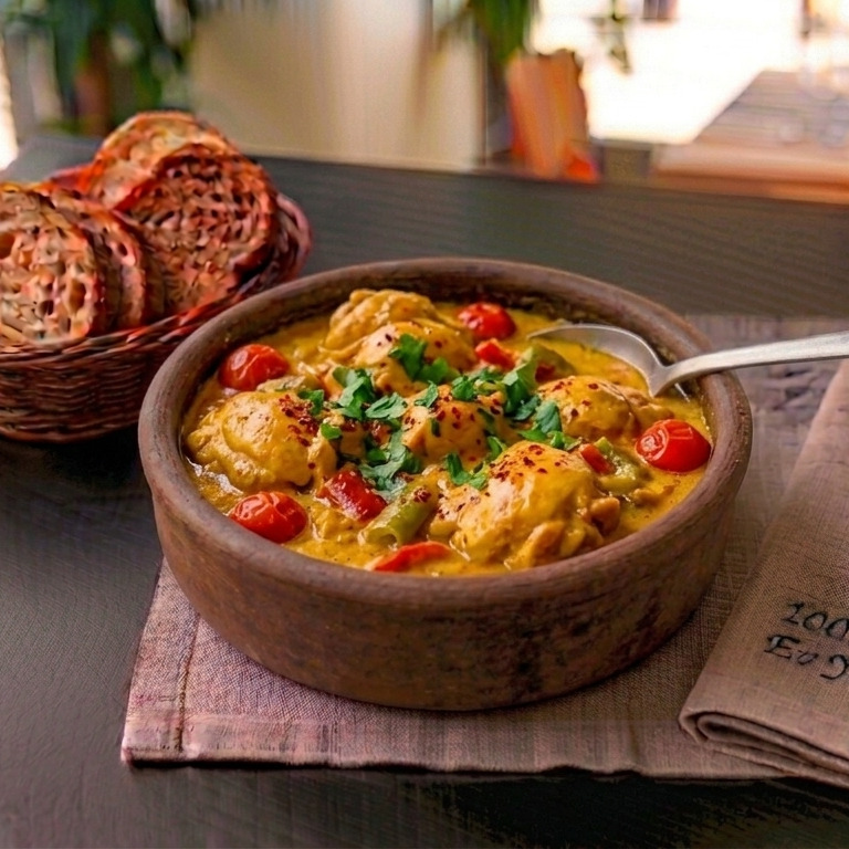 Kremalı Köri Soslu Tavuk