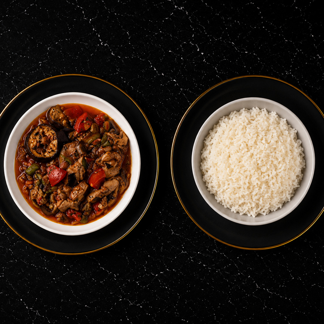 Patlıcan Musakka & Pirinç Pilavı