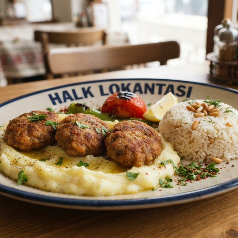Halk Lokantası'ndan Püreli Kadınbudu Köfte + Pilav veya Makarna