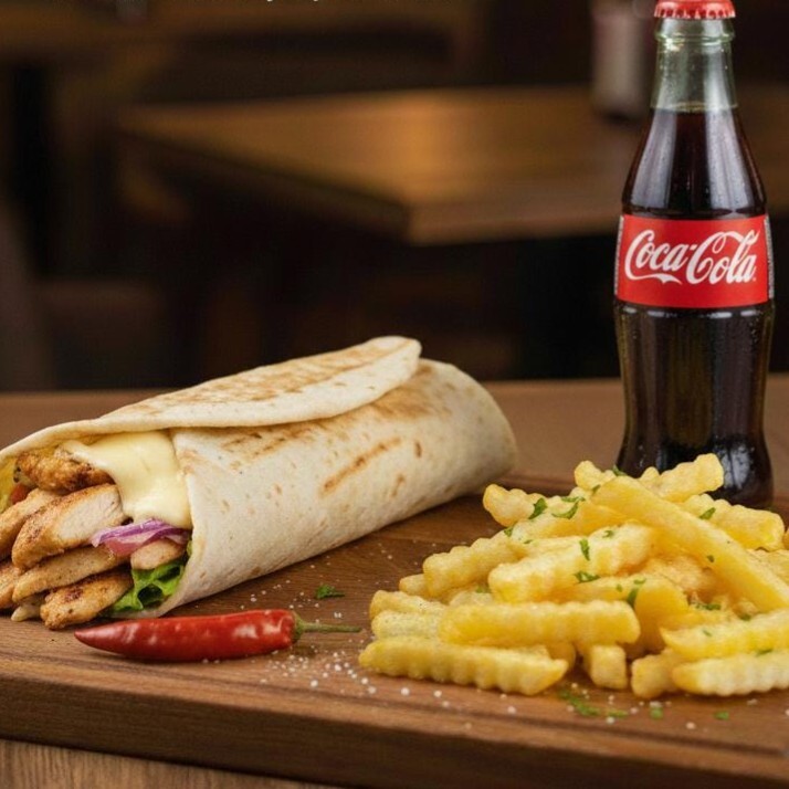 Keyf-i Dürüm (Kaşarlı) + Coca Cola (20 cl.) Menü 6