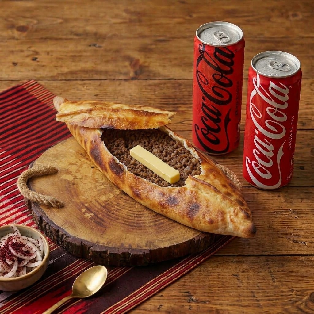 Kıymalı Pide + Coca-Cola 330 ml
