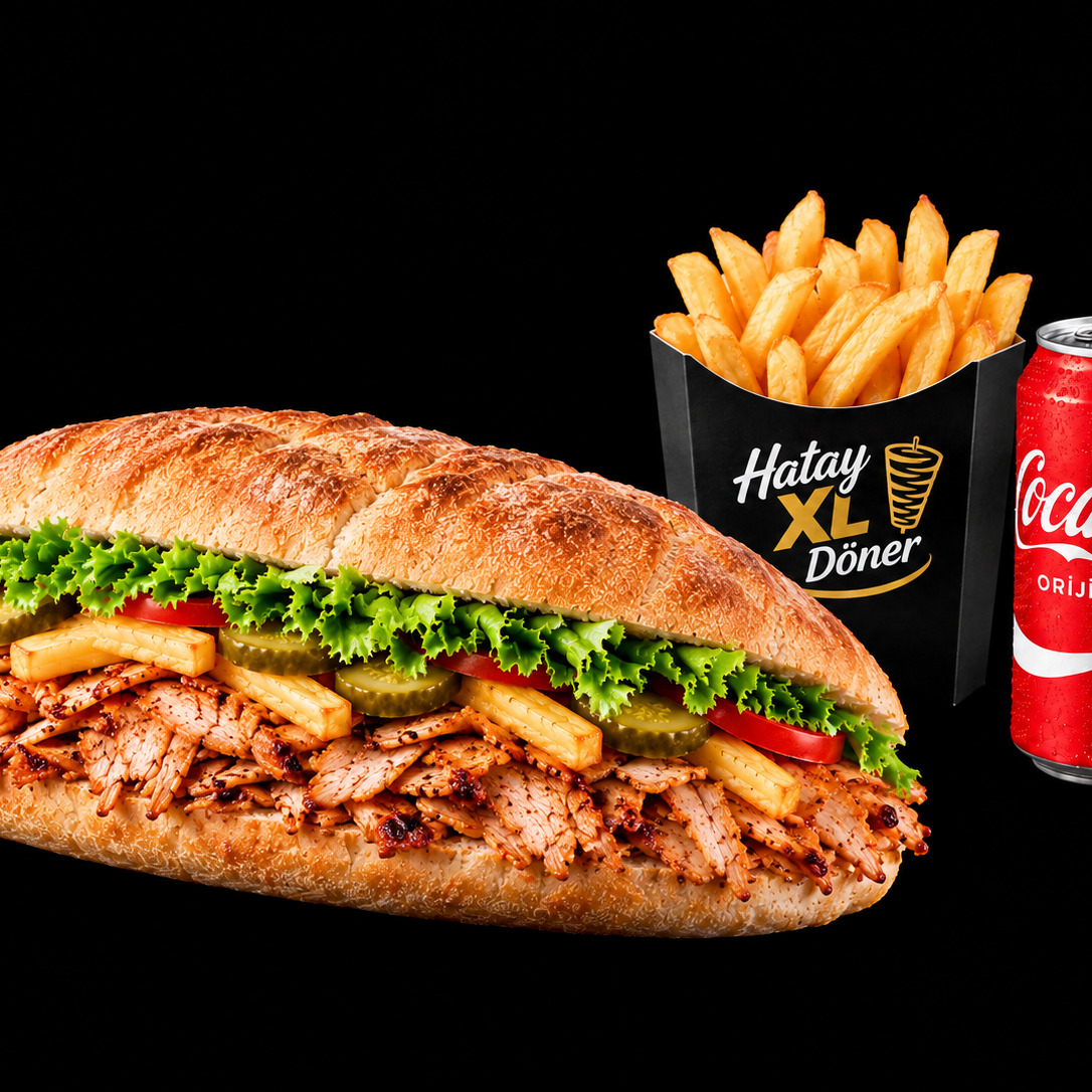 Tam Ekmek + 125 Gr Patates + Kutu Coca-Cola (330 ml)