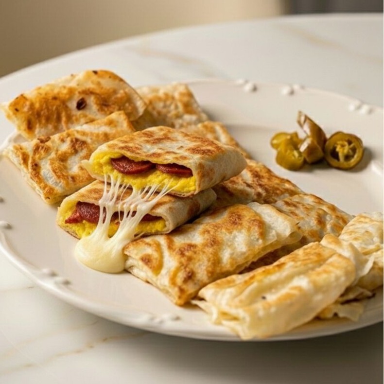 Sucuk Kaşarlı Yumurtalı Gözleme