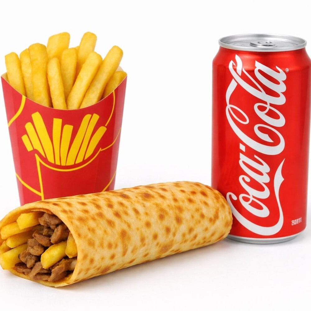Tavuk Döner Dürüm & Coca Cola & Patates Kızartması