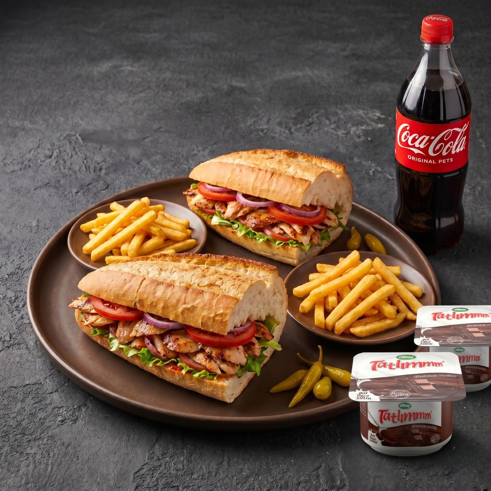 2'li Yarım Ekmek Arası Tavuk Döner Menü (100 gr.)