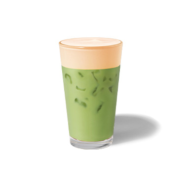 Iced Peach Cream Matcha Latte