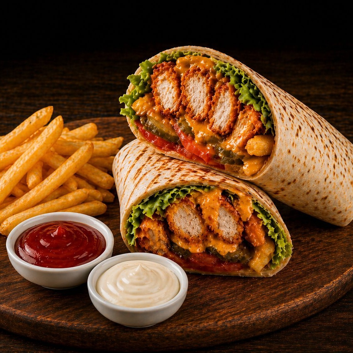 Spicy Cheddar Tenders Roll Menü