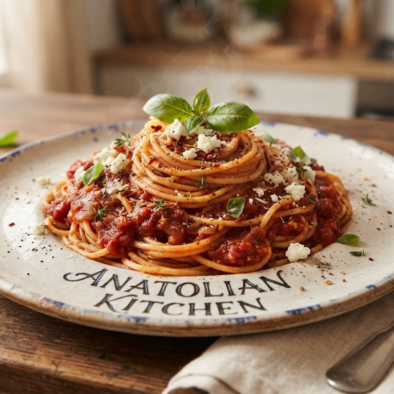 Anadolu Mutfağından Salçalı Spagetti