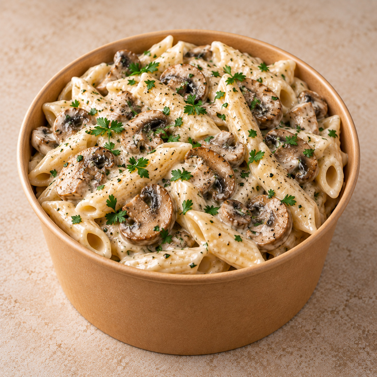Kremalı Mantarlı Penne