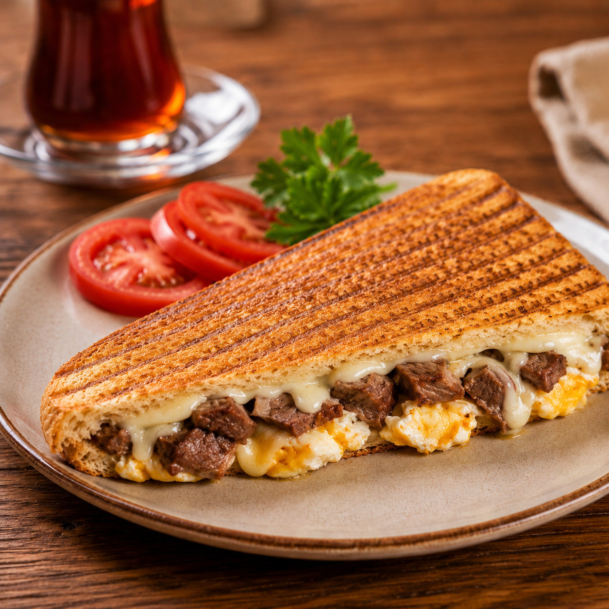 Yumurtalı Kavurmalı Tost