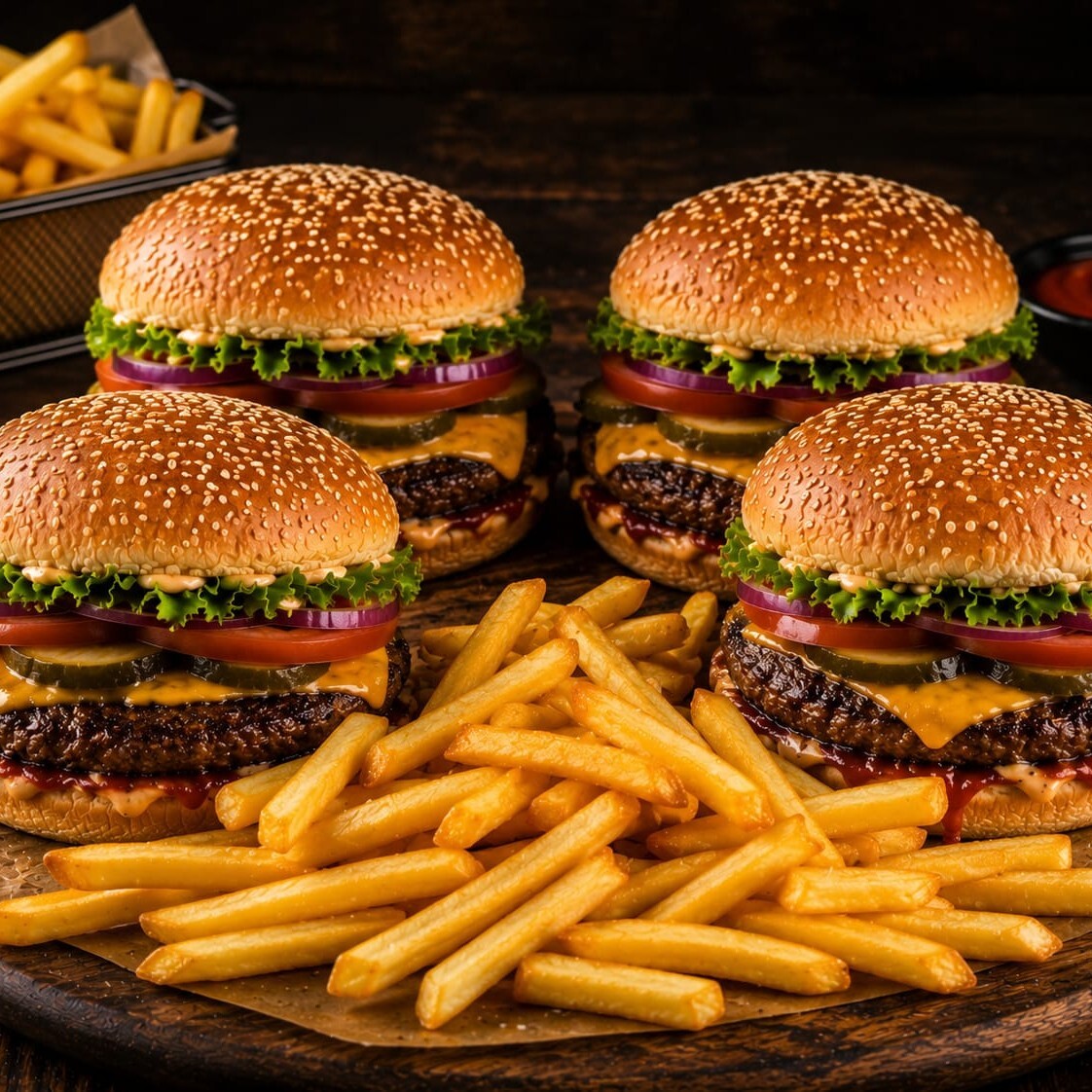 4'lü Et Burger & Kızartma