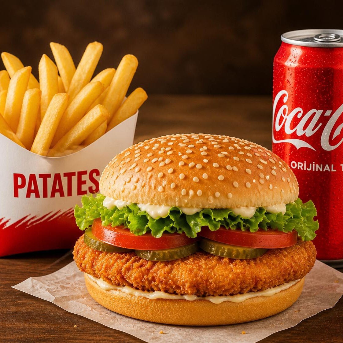 Tavuk Hamburger menü
