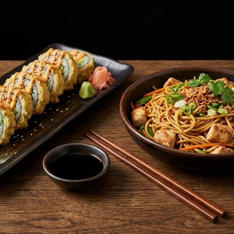 California Tempura Roll + Tavuklu Noodle + 1 Coca Cola 330 ml